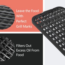Cusimax Non-stick Perforated Grill Pan, Stove Top Grill Plate, Cast Aluminum Grill Plate for Electric Indoor Grills/Outdoor BBQ, Dishwasher Safe (14.96" x 8.66)