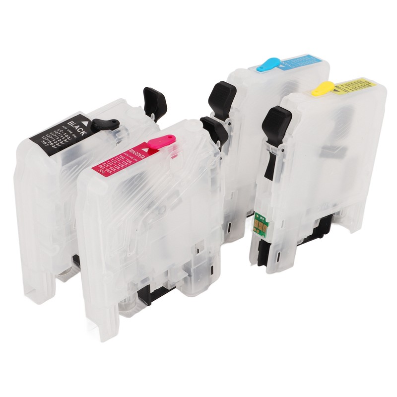 Ink Cartridges Compatible Refill Replacement With Permanent Chip 4 Colors
