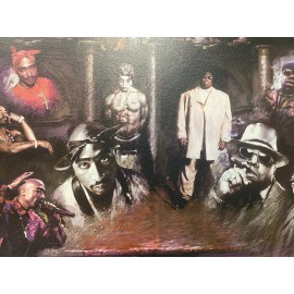 New Textured Black Framed TUPAC 2PAC,NOTORIOUS BIG 27x39” Digital Print Poster