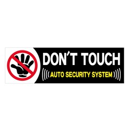DON'T TOUCH/AUTO SECURITY SYSTEM, Highly Conspicuous, Convenient Security Sticker (SSC), Perfect for Prevention of Vehicle Vandalism, Theft, Prank, 1.2 x 3.9 inches (30 x 100 mm), A-Type qb600028a01n0
