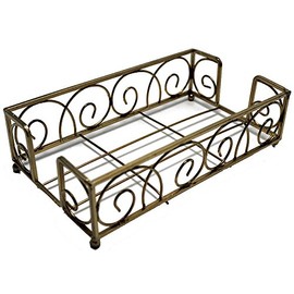 Boston International Avalon Guest Towel Napkin Holder Caddy, Gold Leaf