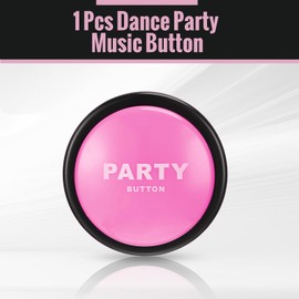 Silipull Dance Party Button with Music Sound Button Desk Toys for Office for Adults Classroom Buzzers Novelty Fun Gag Gifts Office Toys Desk Decor Gadget, 4.5 x 4.5 x 1.5 Inch (Pink)