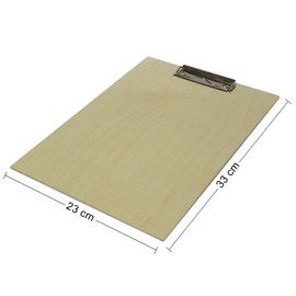 Wooden World A4 Wooden Clipboard, Heavy Duty Eco Solid Wood with Metal Clippers, Single Clipboard for Office Work