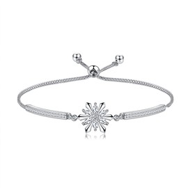 Women's Silver Snowflake Design S925 Sterling Silver Cubic Zirconia Winter Fashion Gift Birthday Gift, Sterling Silver , Zirconia