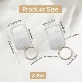 CREATCABIN 2 pcs Multi-Function Bottle Opener Keychain Can Opener Customizable Key Clip with Bottle Opener Function Beer Lovers Key Chain Suitable for All Beverage Can Bottle Caps 2.95×1.22in Grey