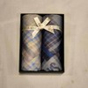 Daks 대구백화점 닥스이중직 2매 선염 손수건 세트(DH2S202번) Daegu Department Store Daks Double Fabric 2-Piece Checked Handkerchief Set (DH2S202)