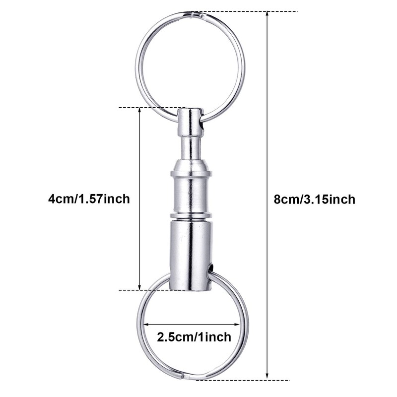 6 pieces key rings with quick release, removable key rings