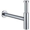 SEABEFORE Brass Round Bottle P Trap Chrome 1 1/4, Basin Sink Waste Drain P Trap Kit Extra-long Version