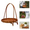 Cabilock Bamboo Easter Basket with Handles Woven Basket for Fruit