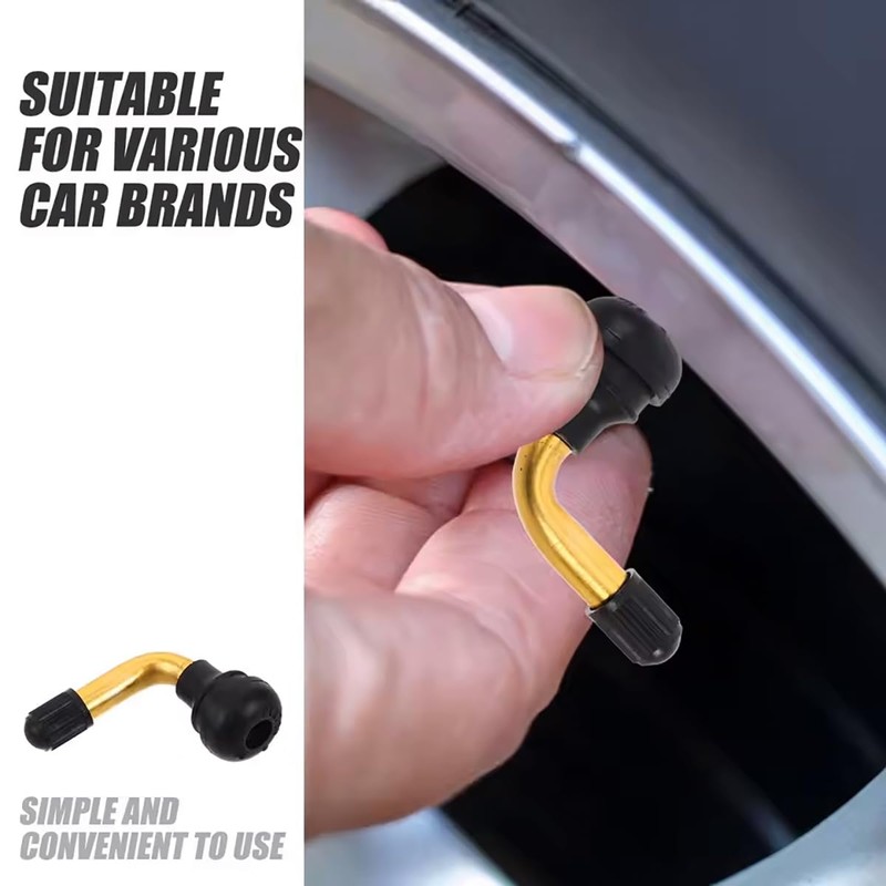 Audiofan Motorcycle Air Valve, L-Shaped, Rubber Tubeless Valve, Snap-in Valve,