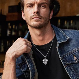 VONALA Phoenix/Viking Owl/Viking Raven/St Christopher Necklace 925 Sterling Silver Medal Necklace for Men Women Family Friends (Phoenix)