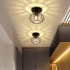 FRIXCHUR Black Mini Crystal Chandelier Ceiling Light Modern Semi Flush