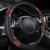 CAR PASS Wood Grain Microfiber Leather Sporty 14.5-15 inch Steering