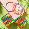 100 Pieces Ultra Thin Motivational Wristbands Friendship Bracelets Colored Inspirational
