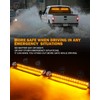 Xprite Amber LED Strobe Flashing Dual Lightbar Aluminum Windshield Dash