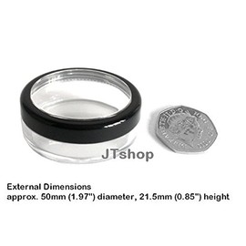 20mL THICK WALL Empty SMALL PLASTIC JAR with Black Rimmed Lid for Cosmetic/Craft/Travel/Lip Balm (12 Jars)