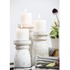 Mud Pie White Washed Candlestick, Medium, 8" x 3.5"Dia