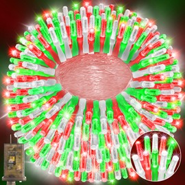 Heceltt 1600 LED 630 FT Christmas Lights Outdoor, 8 Modes Christmas Lights Plug in, IP44 Waterproof Led Christmas Lights with Timer and Memory for Home Party Tree Decorations (Red Green and White)