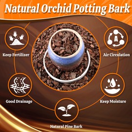AVALUTION Orchid Potting Bark-29QT Organic Orchid Bark for Plants, All Natural Pine Bark Wood Chips Orchid Bark Potting Mix for Houseplant Mulch, Help Orchid Plants Root Health Development