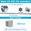 Muzata 400 ft 1/8" Stainless Steel Cable Railing System Hardware