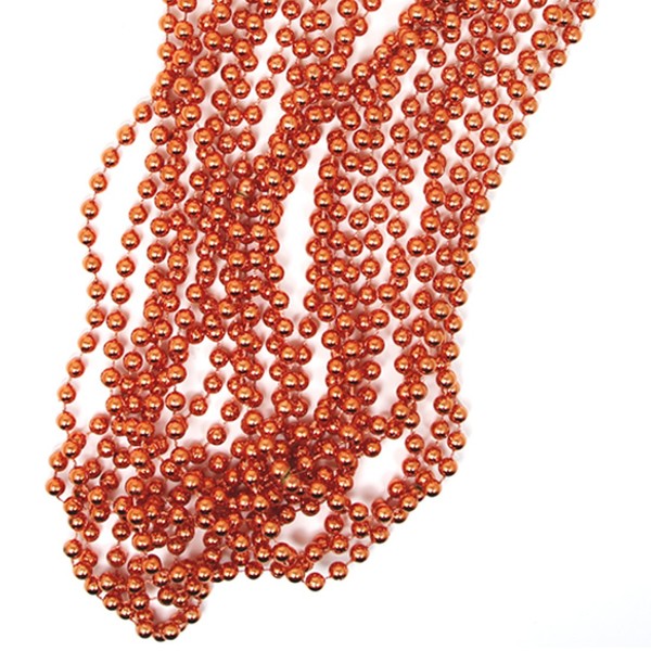 Andaz Press Rose Gold Party Bead Necklaces, 12-Pack, Shiny Metallic Copper Champagne Themed Anniversary Colored Party Supplies