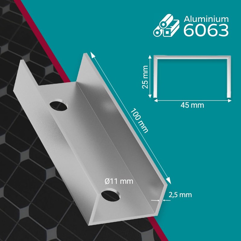 VOOXA Aluminium C Profile Connector 45 x 25 x 100