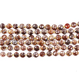 Cuentas de piedras preciosas Malahill para hacer joyas, cuentas de moneda de piedra natural facetada Bronzita de 6 mm