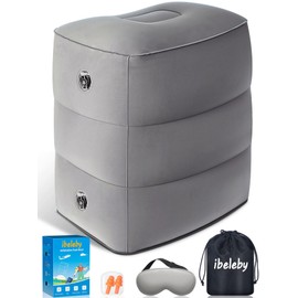 iBeleby® Aeroplane Footrest, Inflatable Travel Pillow for Children to Sleep, Height Adjustable Leg Support Pillow in Office & Home, Travel Bed Box for Toddlers, Portable Travel Accessories for Long