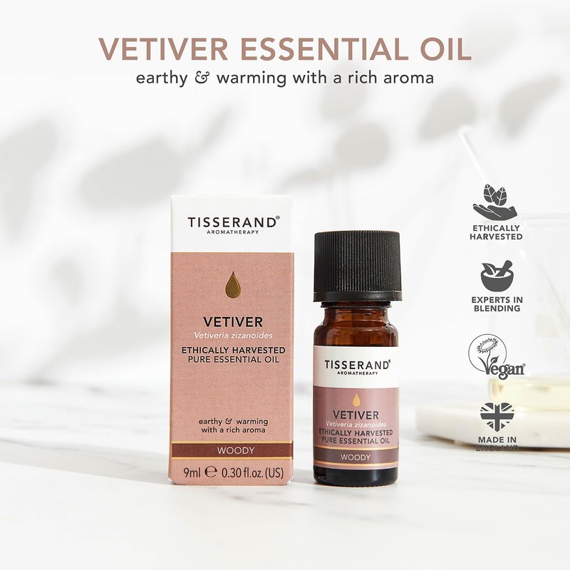 Tisserand Aromatherapy VETIVER Ethically Harvested , 9ml