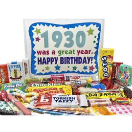 RETRO CANDY YUM ~ 1930 96th Birthday Gift Box of Nostalgic Candy from Childhood for 96 Year Old Man or Woman Born 1930