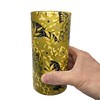 野口熊太郎茶園 Japanese Tea Canister Tin Golden Pattern/Double Lid/Japanese Washi Paper
