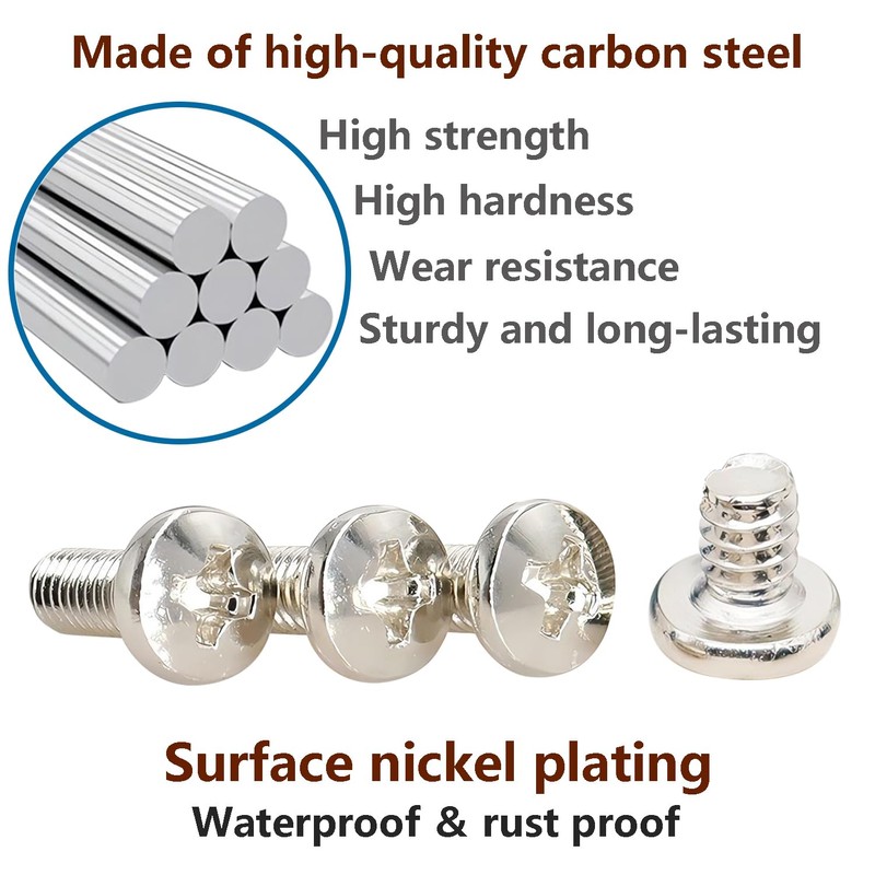 Ctyjia 20 PCS Phillips Pan Head Screws, BM#6-32x5mm Computer Screw,