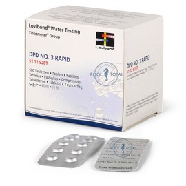 Lovibond DPD 3 Rapid 500 Tablets (50 Strips) by Pool Total, Brand Quality Tintometer, for Measuring Bound Chlorine (Chloramines/Total Chlorine) in the Pool, Spa & Swimming Pool