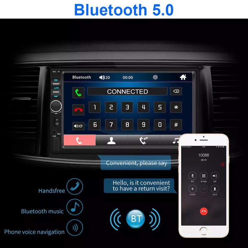 YuanTing 7" Double Din Car Stereo Radio with Apple Carplay