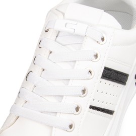 SULPO Shoelaces without Tying - Elastic Shoelaces, 100 cm Long, Flat Rubber Shoelaces, Laces, Quick Release, No Tie Trainers Shoelaces, White, Unit size