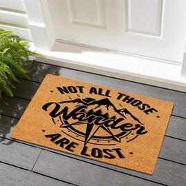 Autravelco Not All Those Who Wander are Lost Front Door Mat Coir Fiber Welcome Doormat Outdoor Doormat Yoga Gift Customized Entrance Apartment Stylish Farmhouse Décor 24x36 Inch