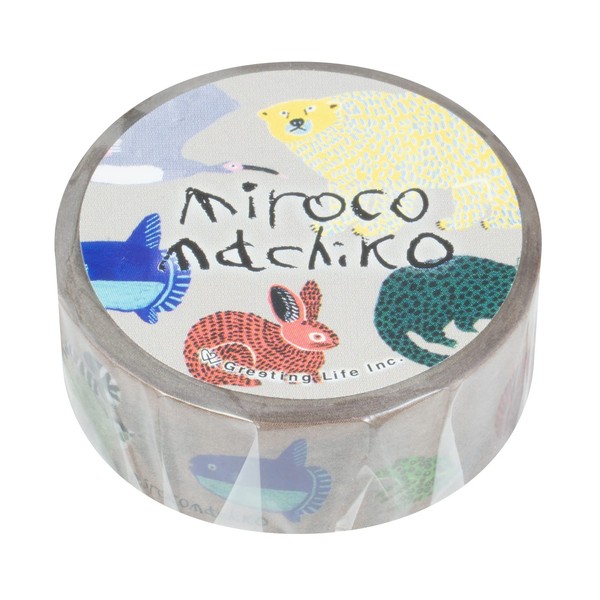 Mirokomachico MRZ-54 Greeting Life Masking Tape, 0.6 inch (15 mm)