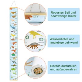 ouhos Height Chart Children's Size Gauge Children Growth Height Chart Roll Up Wall Hanging Altimeter Removable Canvas Measuring Guide Ruler for Baby Nursery Bedroom Wall Decoration with Box