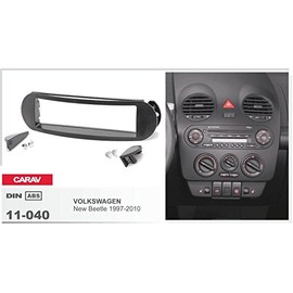 CARAV 11-040-25-7 Car Radio Fascia 1-DIN in Dash Installation Kit Set for New Beetle 1997-2010 + ISO and Antenna Adapter Cable