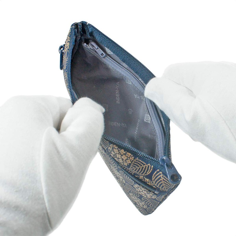 Indenya Inden No. 6 Pouch, Deer Leather, Navy Blue Base