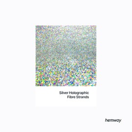 Hemway Premium Glitter Shaker - Silver Holographic Strands | Shaped Metallic Flake Sequins for Resin & Epoxy Crafts | Craft Supplies for Tumblers, Festival, Face, Eye & Nail Art Decoration | 86 g