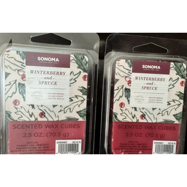 Sonoma NEW! Lot of 2 Pack SONOMA WINTERBERRY & SPRUCE
