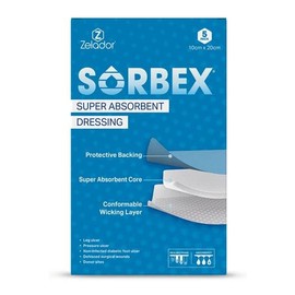 Sorbex Super Absorbent Dressing Pad for Moderate to Heavy Exuding Wounds (10x20cm)