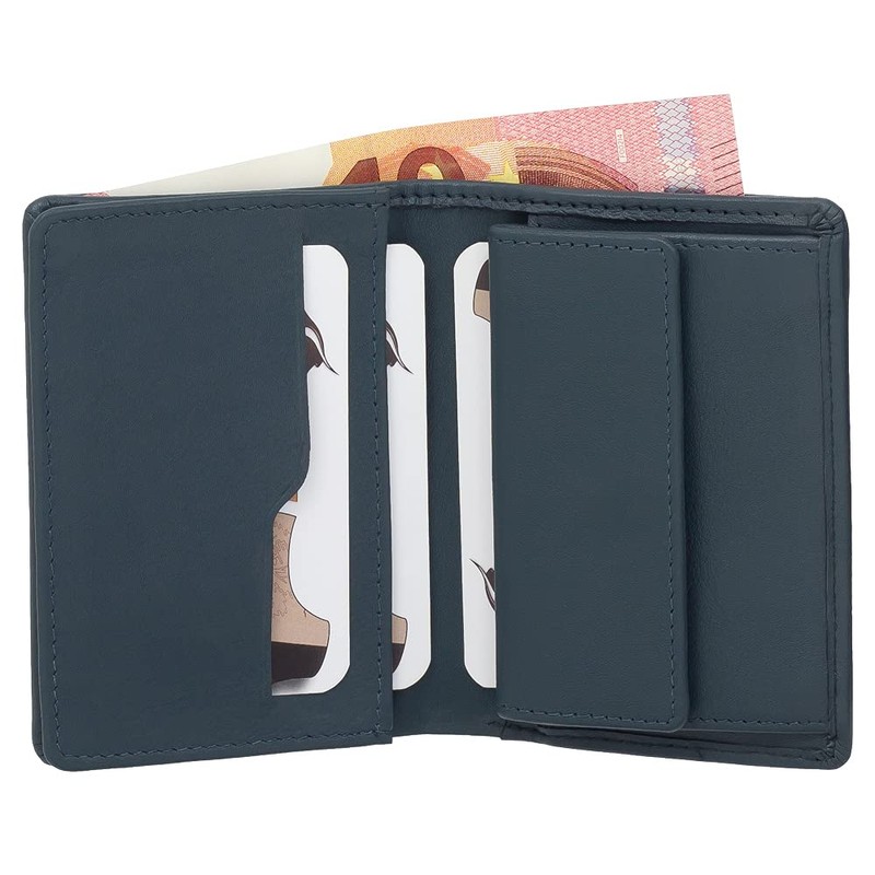 Leather RFID Mini Wallet Men Women Space for Over 15