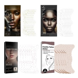 Thoquene 4 Sets Glitter Freckles Tattoo, Sparkle Freckles 4 Colours in 24 Pictures