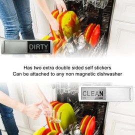 Clean Dirty Sign Dishwasher Magnet, Easy to Read Clean Dirty Sign Dishwasher (B)