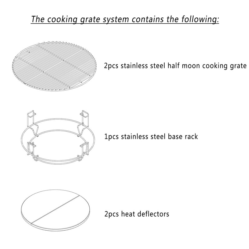 only fire Cooking System Fit for Large Big Green Egg,