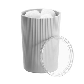 iDesign Small Bathroom Storage-Gray/Clear Fluted Canister
