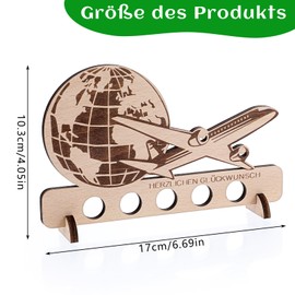 AOZUO Money Gift Travel Gift Money Gift Birthday Wooden Aeroplane Honeymoon Decoration for Friends Family Women Men Going Abroad Ornaments