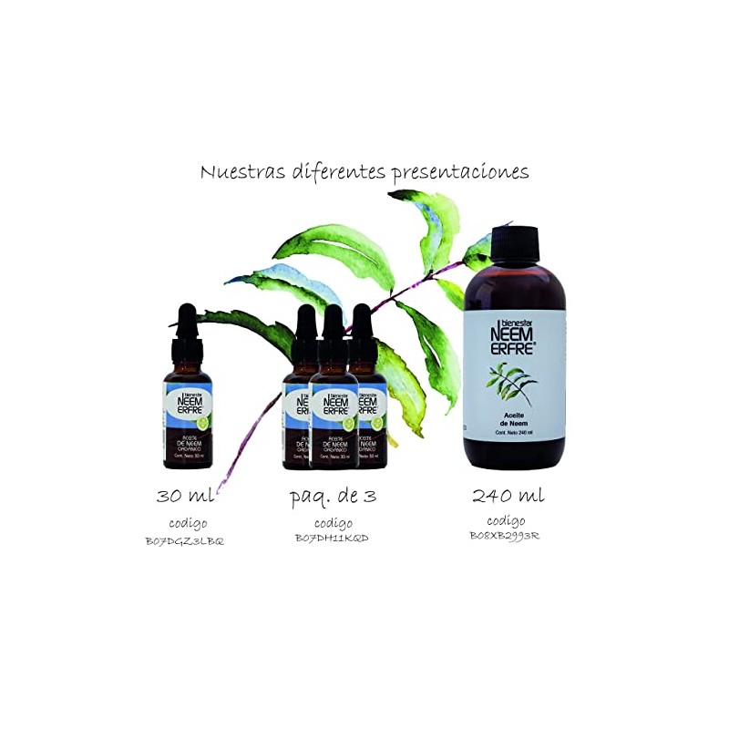 Aceite de NEEM Orgánico 100% puro sin diluir - Azadiractina